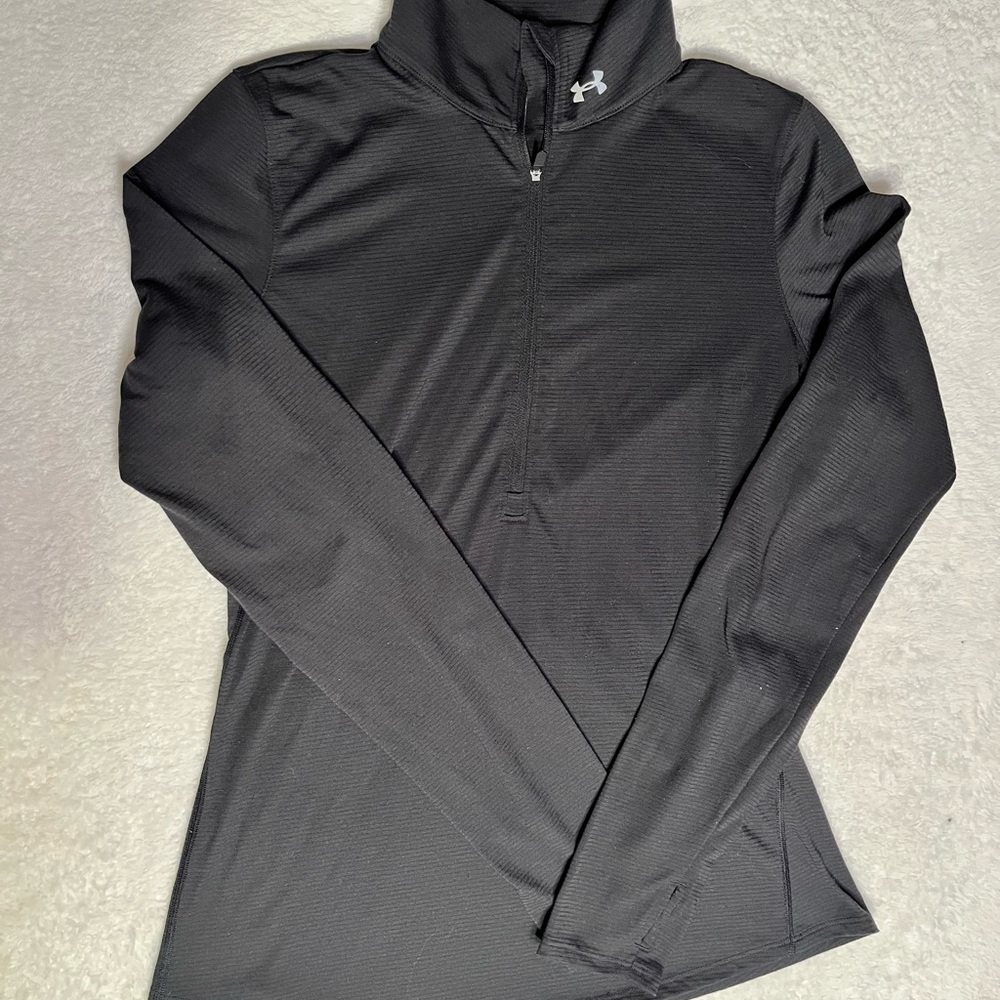 Under Armour Women's Black Quarter-Zip Turtleneck Performance Top